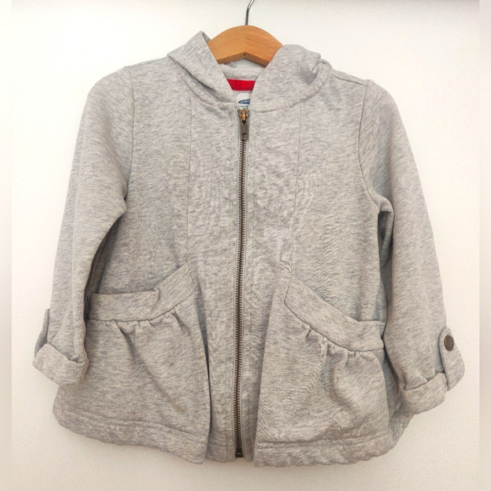 Old Navy Toddler Girl's Size 3T Hoodie Jacket Grey Warm Cozy GUC
